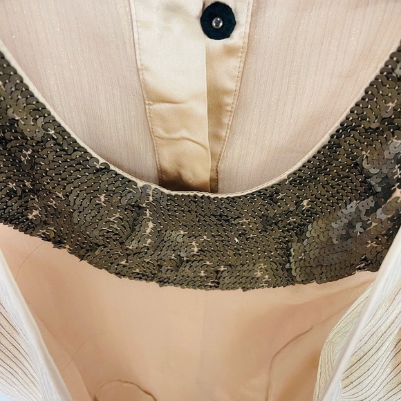 3.1 Phillip Lim Gold Tan Metallic Sequins Pleated Sleeveless midi Dress - Picture 7 of 10